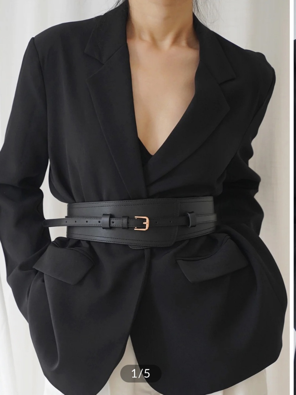 Black structured blazer nwt  Commense small handkerchief pointed sleeves